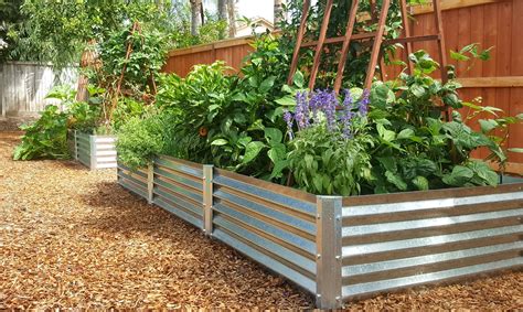 raised bed corrugated sheet metal|corrugated metal panel in landscaping.